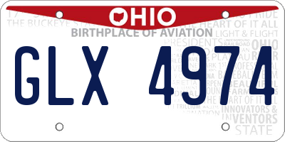 OH license plate GLX4974