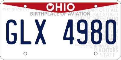 OH license plate GLX4980