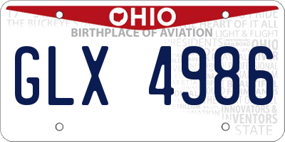 OH license plate GLX4986