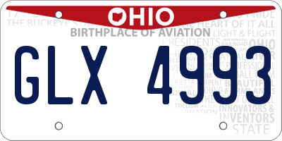 OH license plate GLX4993