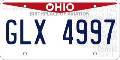 OH license plate GLX4997