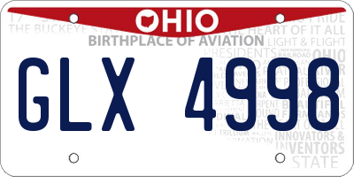 OH license plate GLX4998