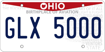 OH license plate GLX5000