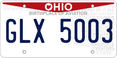 OH license plate GLX5003