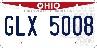 OH license plate GLX5008