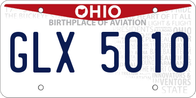 OH license plate GLX5010