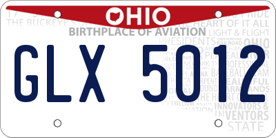 OH license plate GLX5012