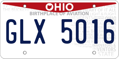 OH license plate GLX5016