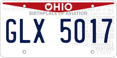 OH license plate GLX5017