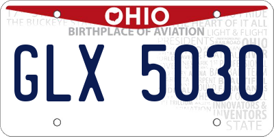 OH license plate GLX5030