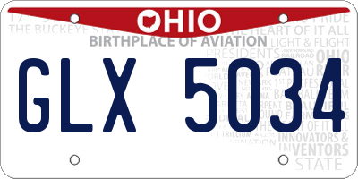OH license plate GLX5034