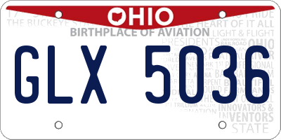 OH license plate GLX5036