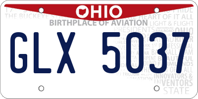 OH license plate GLX5037
