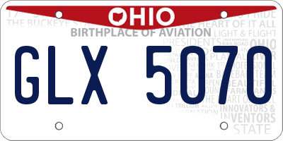 OH license plate GLX5070