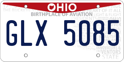 OH license plate GLX5085