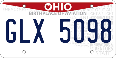 OH license plate GLX5098