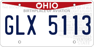 OH license plate GLX5113