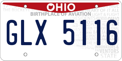 OH license plate GLX5116