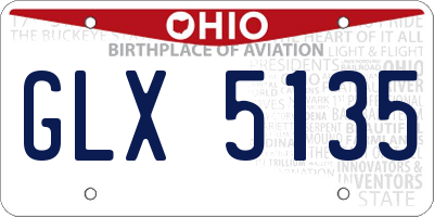 OH license plate GLX5135