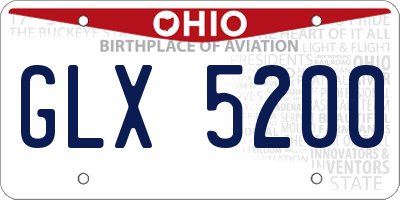 OH license plate GLX5200