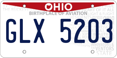 OH license plate GLX5203
