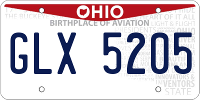 OH license plate GLX5205