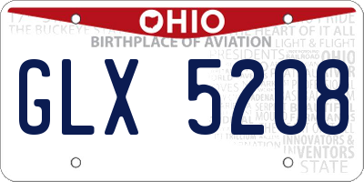 OH license plate GLX5208