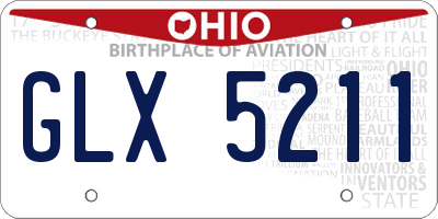 OH license plate GLX5211