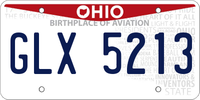 OH license plate GLX5213