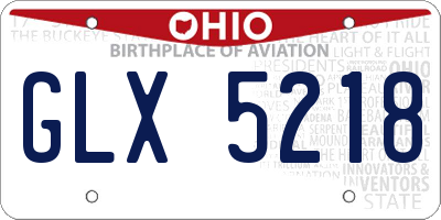 OH license plate GLX5218