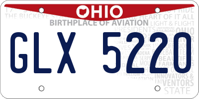 OH license plate GLX5220