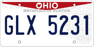 OH license plate GLX5231
