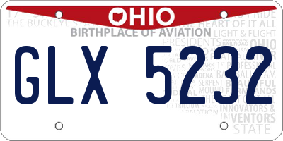 OH license plate GLX5232
