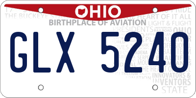 OH license plate GLX5240