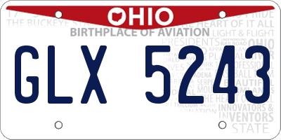OH license plate GLX5243