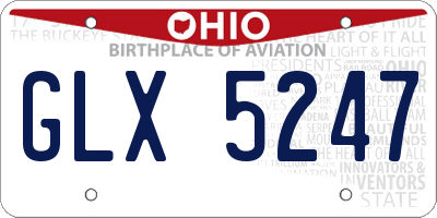 OH license plate GLX5247