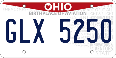 OH license plate GLX5250