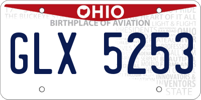 OH license plate GLX5253