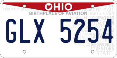OH license plate GLX5254