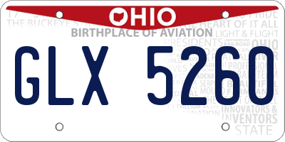 OH license plate GLX5260