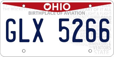 OH license plate GLX5266