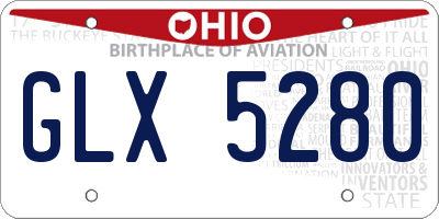 OH license plate GLX5280