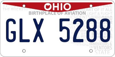 OH license plate GLX5288