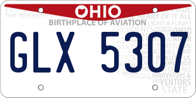 OH license plate GLX5307