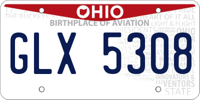OH license plate GLX5308