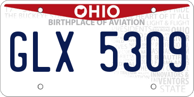 OH license plate GLX5309
