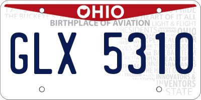 OH license plate GLX5310