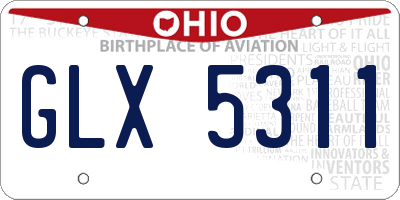 OH license plate GLX5311
