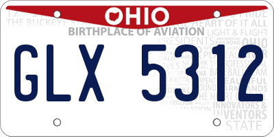 OH license plate GLX5312
