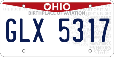 OH license plate GLX5317